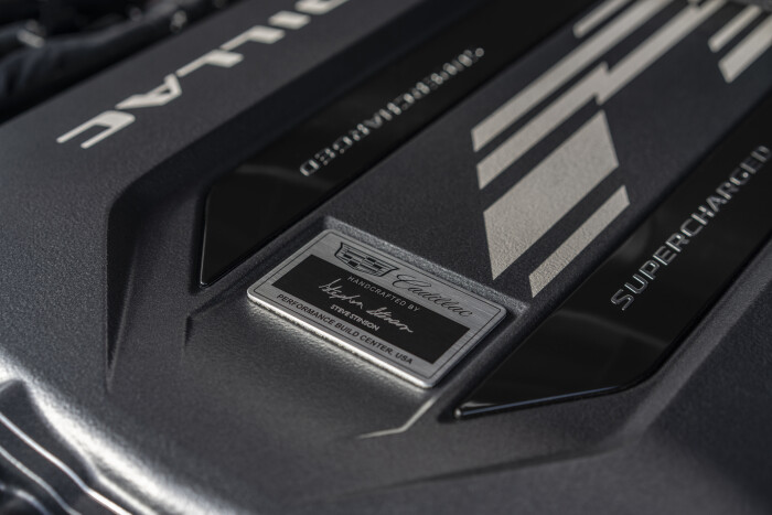 The Escalade-Vs 6.2L supercharged V-8 is hand-built. Limited availability.